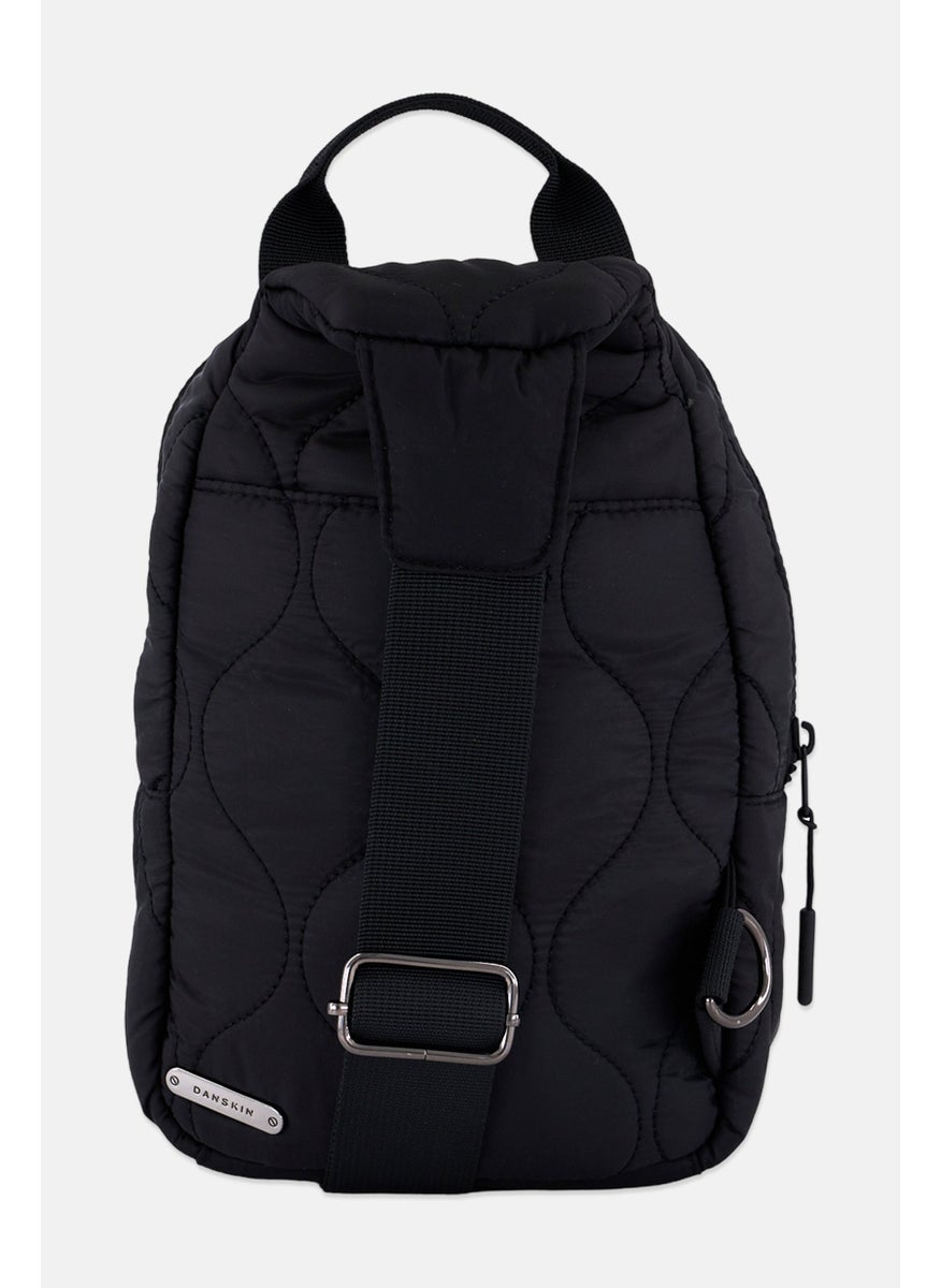 Danskin Women Quilted Sling Backpack 25 H x 21 L x 10 W cm, Black  - Image 2