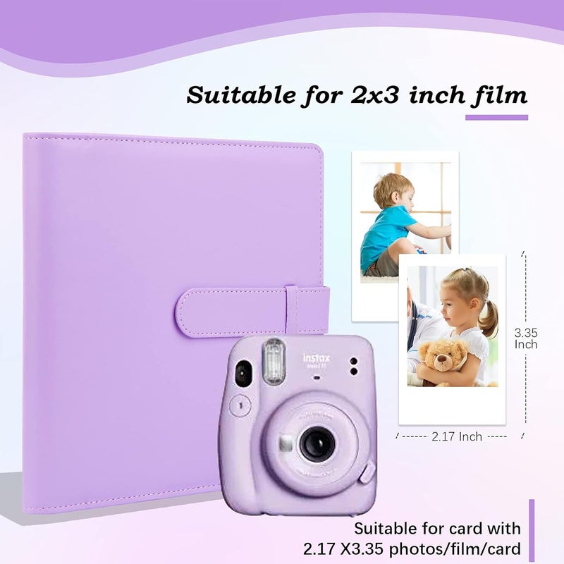 Ruibytree 256 Pockets Mini Photo Album Book for Fujifilm Instax Mini 12 11 9 8+ 8 LiPlay Instant Camera,Picture album for Polaroid Snap/Snap Touch/PIC-300/Z2300/SocialMatic Zip Instant Printer(Purple) - Image 3