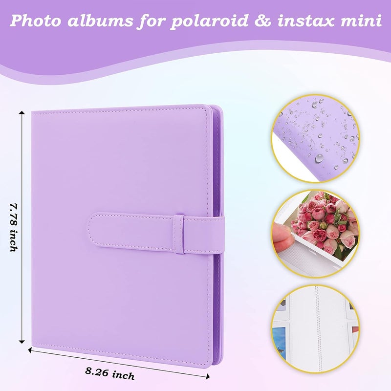 Ruibytree 256 Pockets Mini Photo Album Book for Fujifilm Instax Mini 12 11 9 8+ 8 LiPlay Instant Camera,Picture album for Polaroid Snap/Snap Touch/PIC-300/Z2300/SocialMatic Zip Instant Printer(Purple) - Image 2