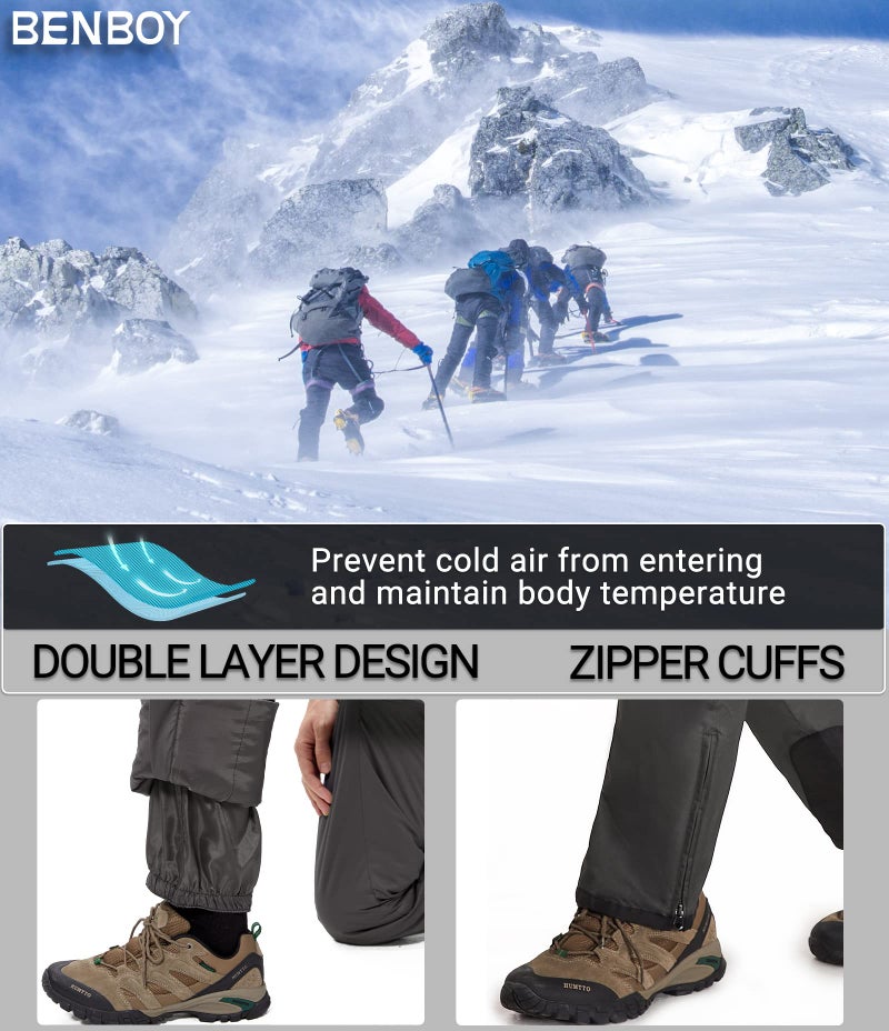 BenBoy Women's Snow Bibs Ski Waterproof Windproof Insulated Overalls Ripstop Snowboard Pants Winter,HXK7557W-Grey-XL - Image 3