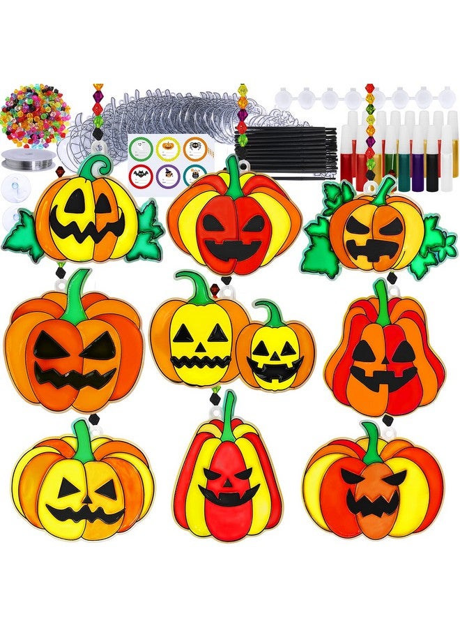 وينلين 27 مجموعة من زخارف الهالوين على شكل يقطين الشمس، زخارف يمكنك صنعها بنفسك لتزيين النوافذ، أدوات فنية لصائد الشمس، جاكولانترن، صائدات الشمس للأطفال، أنشطة الفصل الدراسي، مشروع الخريف الفني للهالوين - Image 3