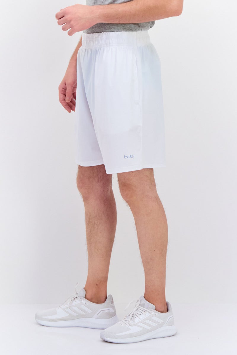 BOLA Best Of Luck Always Men 7,5 Inseam Sportswear Fit Training Shorts, White  - Image 4