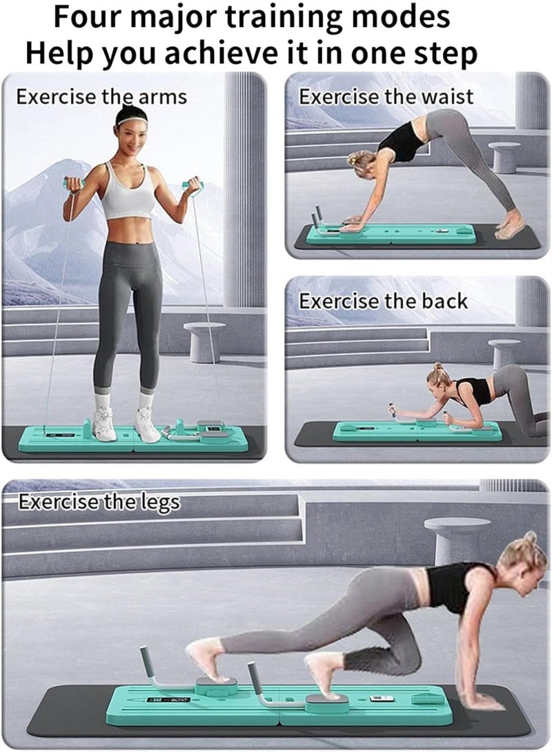 Lifetop Multifunction Foldable Push-Up Board with Automatic Rebound Ab Roller, Resistance Bands & Digital Timer, Home Gym Training Equipment - Image 4