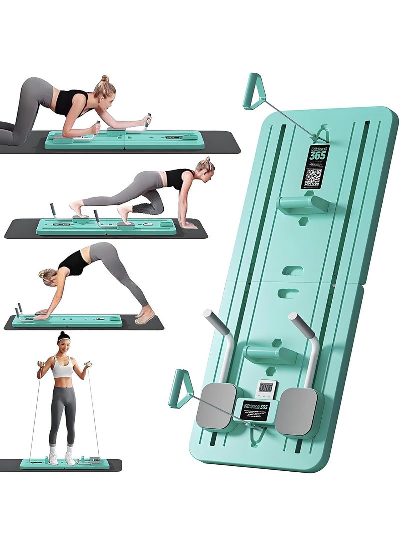 Lifetop Multifunction Foldable Push-Up Board with Automatic Rebound Ab Roller, Resistance Bands & Digital Timer, Home Gym Training Equipment - Image 1