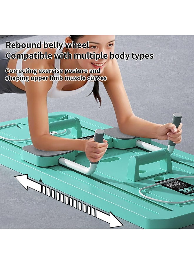 Lifetop Multifunction Foldable Push-Up Board with Automatic Rebound Ab Roller, Resistance Bands & Digital Timer, Home Gym Training Equipment - Image 3