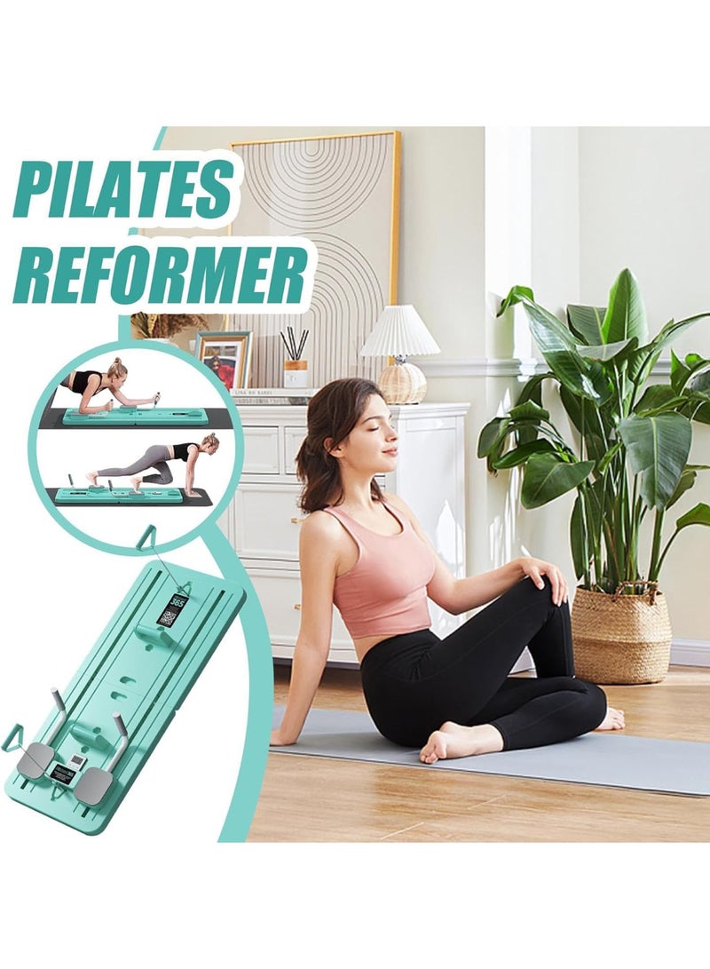 Lifetop Multifunction Foldable Push-Up Board with Automatic Rebound Ab Roller, Resistance Bands & Digital Timer, Home Gym Training Equipment - Image 2