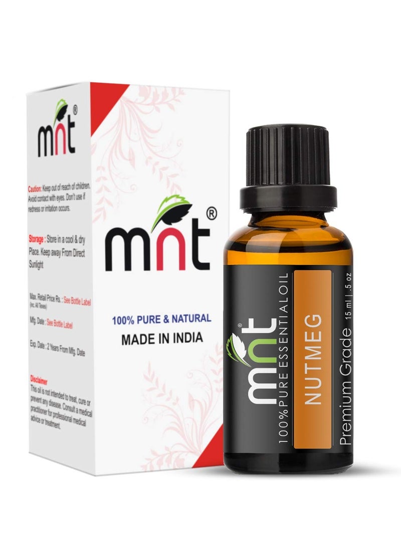 MNT MNT Nutmeg Essential Oil 100% Pure Natural & Therapeutic Grade For Aromatherapy, Skin, Acne & Hair Growth (15ML)  - Image 1
