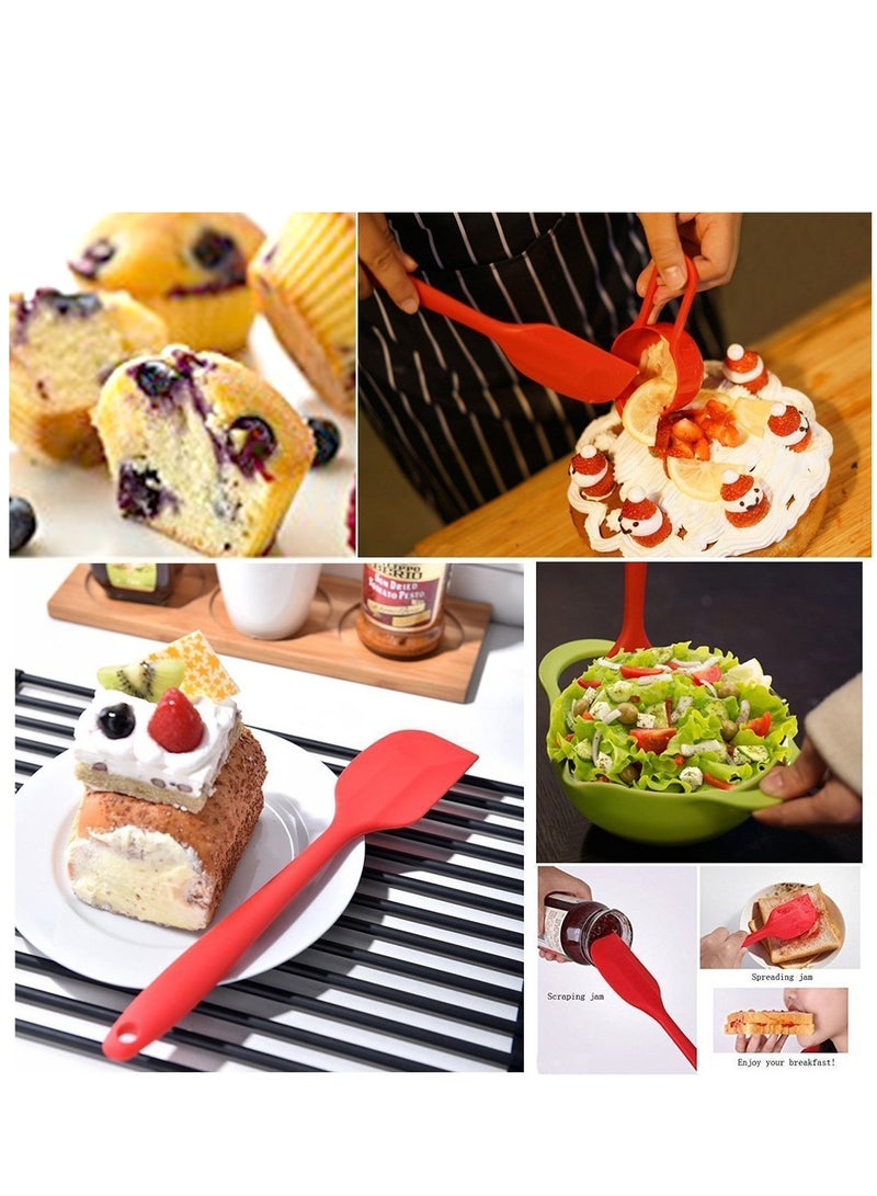Silicone Spatulas 11 Inch Rubber Spatula Heat Resistant Seamless One Piece Design Non-Stick Flexible Scrapers Baking Mixing Tool (2 Piece) - Image 5