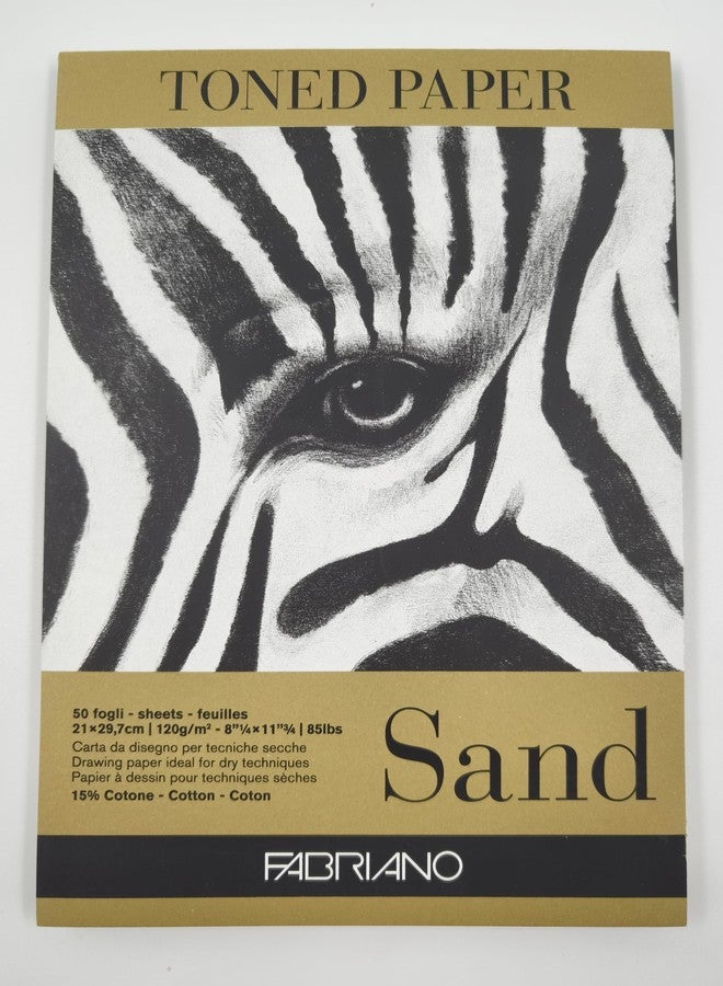 Fabriano Toned Paper Pad Sand, Size - A4, 120 GSM (Contains- 50 Sheets) - Image 1