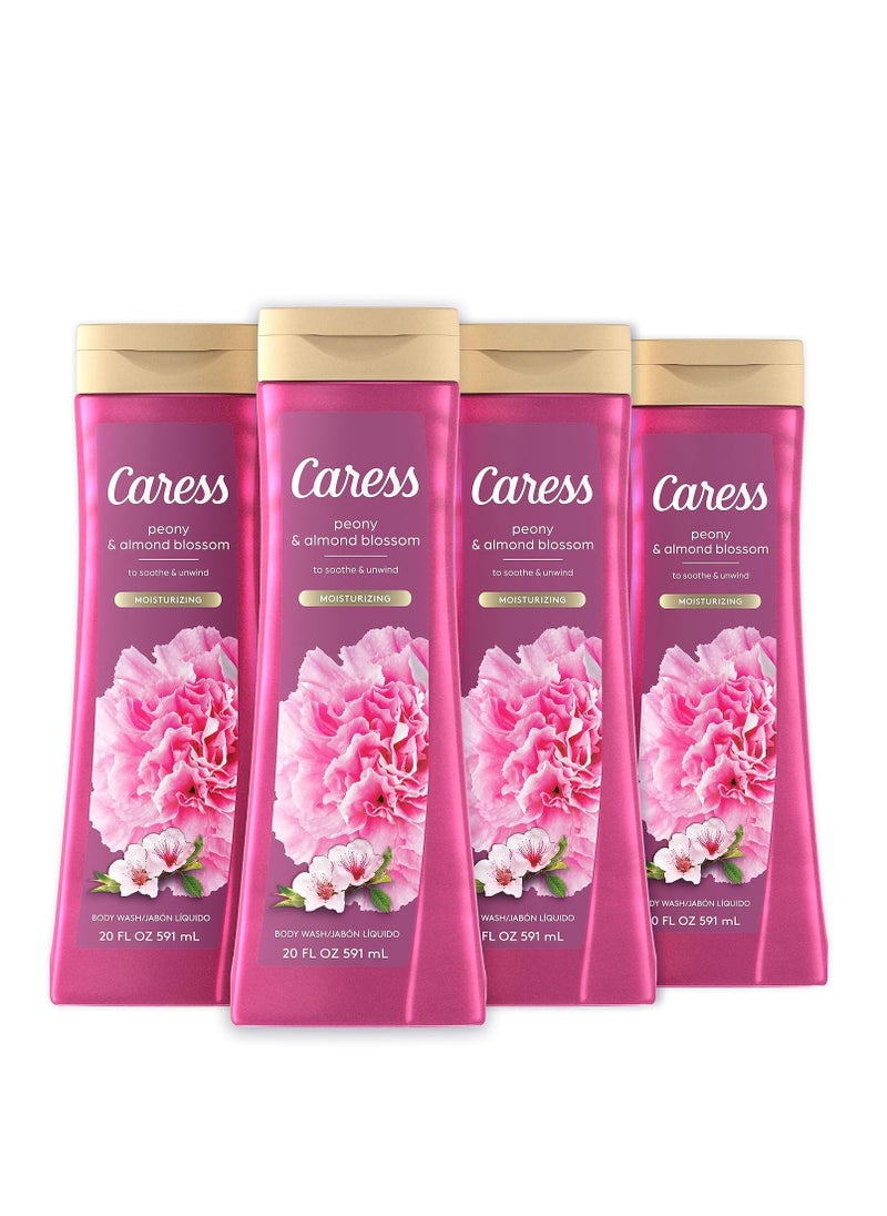 Caress Body Wash for Women, Peony & Almond Blossom, Shower Gel Moisturizing Body Wash for Fresh, Smooth Skin To Soothe and Unwind, 20 fl oz, (Pack of 4) - pzsku/ZE32D4AF1C2179B231E24Z/45/_/1740145640/6a955f38-c3a7-4a3e-a5c9-35b3c8daec0a