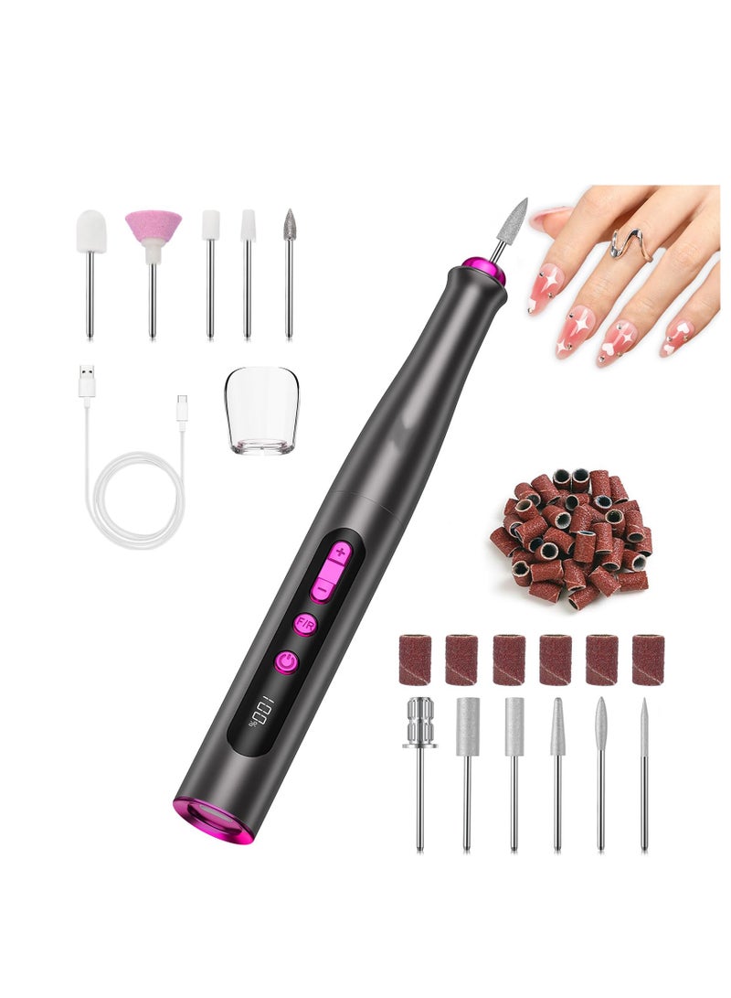 KASTWAVE Cordless Electric Nail Drill Machine, Electric Nail Drill File Professional, Professional Acrylic Nail Drill Machine for Gel, Rechargeable Portable Nail Filer Set, Manicure Pedicure Polishing Tools - Image 1