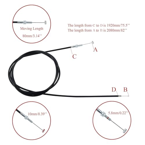 New Olym Universal 82 Throttle Cable Compatible with 150cc 250cc Go KartMudHead 208R Crossfire 150R American Sportswork Dune Buggy OffRoad Trike ATV Replacement for Manco 8HP Engine 8173 - Image 3