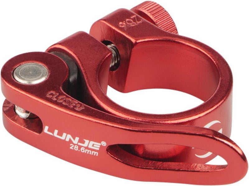 TRIWONDER Bike Seat Post Clamp - 28.6mm, 31.8mm, 34.9mm Quick Release for MTB, Road, Casual Bike (Red, 34.9mm) - Image 1