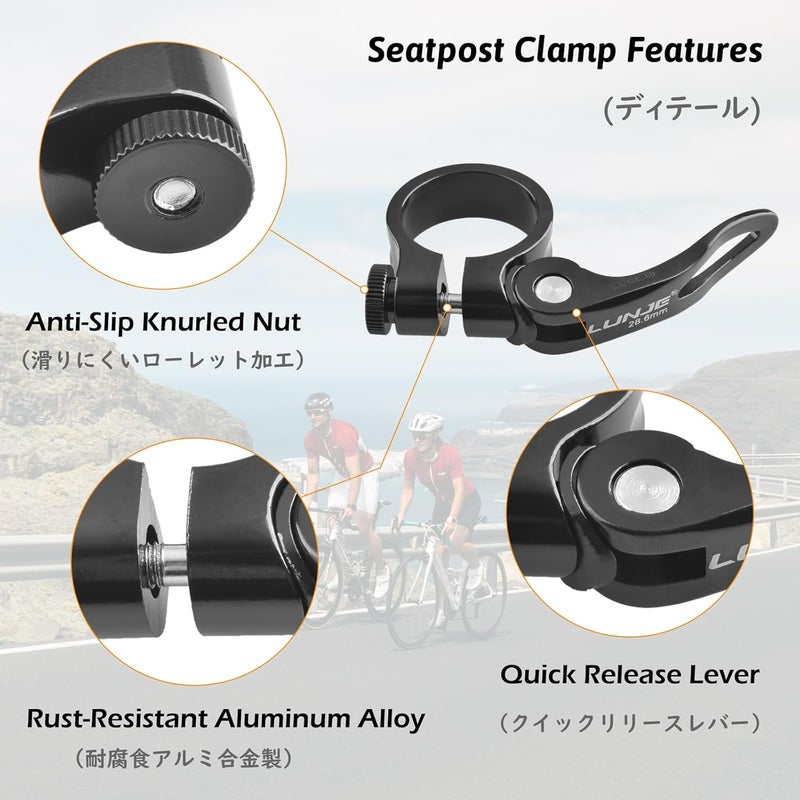 TRIWONDER Bike Seat Post Clamp - 28.6mm, 31.8mm, 34.9mm Quick Release for MTB, Road, Casual Bike (Red, 34.9mm) - Image 4