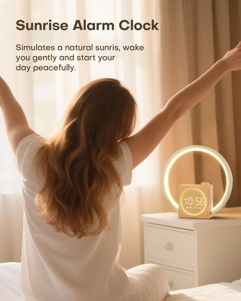 Zelaclock Sunrise Alarm Clock, White Noise Sound Machine for Bedrooms with 12 Color Ambient Nightlight, White Noise Machine with 30 Soothing Sounds, Gifts for Adults, Kids, Couples, Friends, Valentine - Image 3