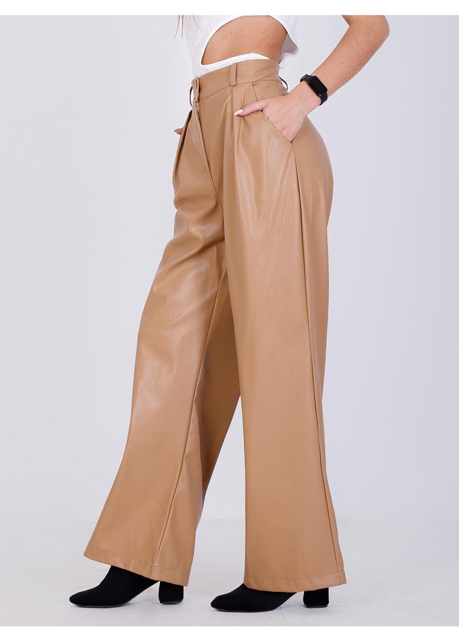 Miss Venus - Leather  wide Leg Pants - Image 1