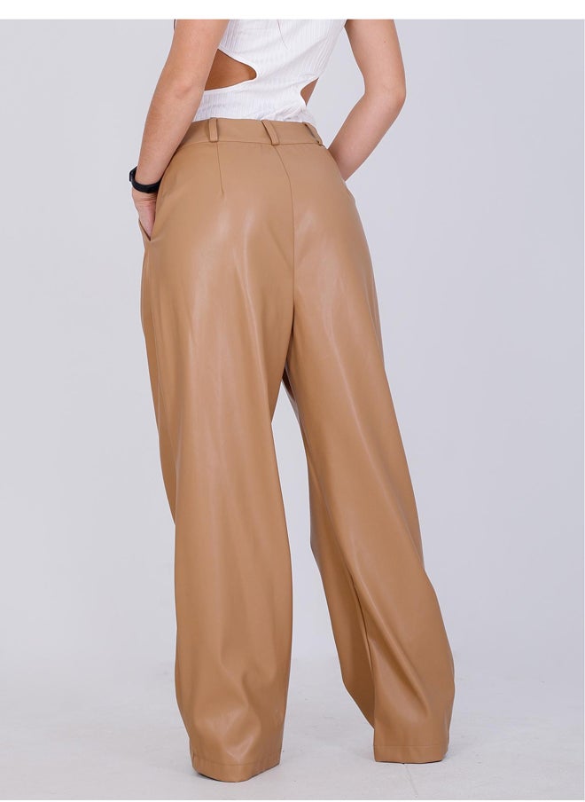 Miss Venus - Leather  wide Leg Pants - Image 1