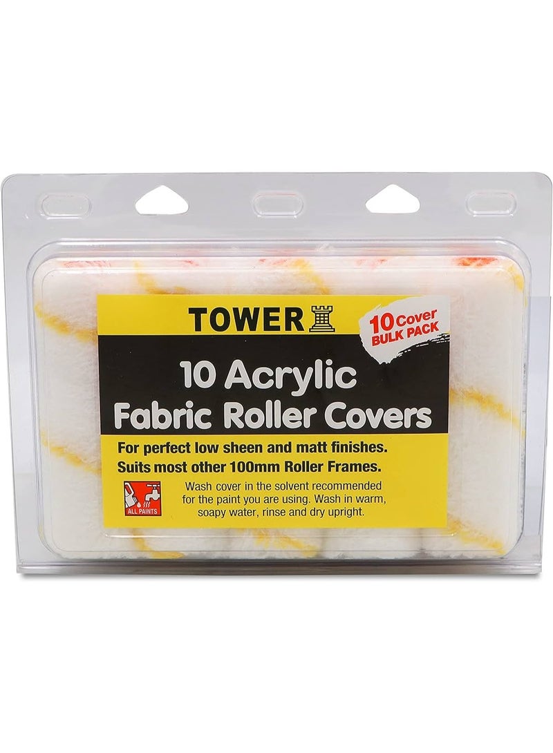 Tower 3-Piece Professional Painting Tool Kit: 10pc Tower 4" Acrylic Roller Refill Pack, Tower 4" Roller Frame, and MTX 3" Paint Brush - Image 5
