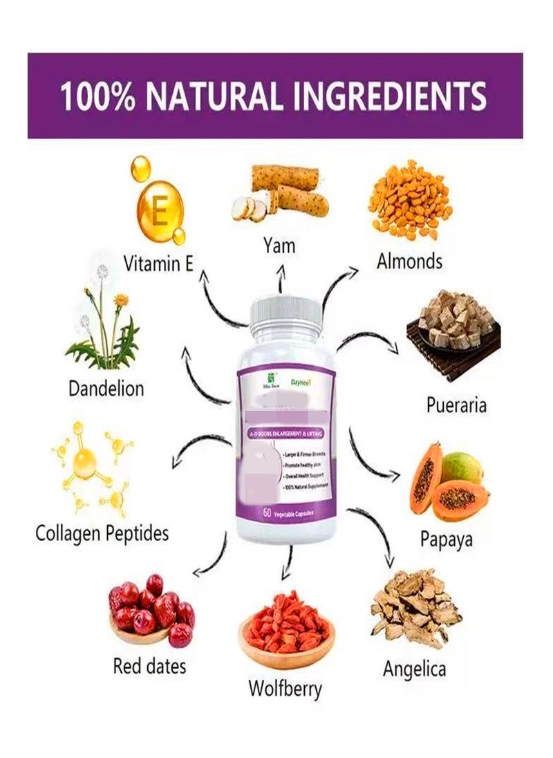 Wins Town 100% Pure Natural Formula Without Side Effects Makes Women More Perfect, Healthier and More Confident 60 Vegetable Capsules 