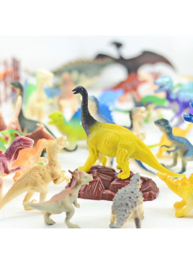 null - Dinosaur Toy Simulation Model Storage Mini Gashapon Animal Pvc Soft Glue Cross Border Tree Stone Fence Small Accessories-Color:Dinosaurs (about 8cm,90g/8) - Image 1
