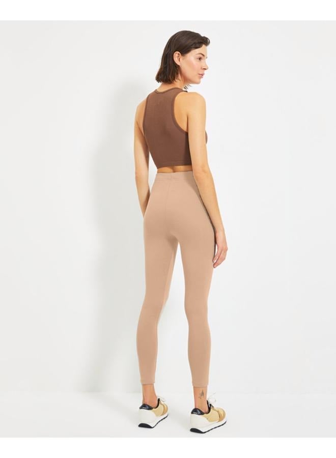 No brands Solid Pattern Cropped Leggings KU360 - Image 3