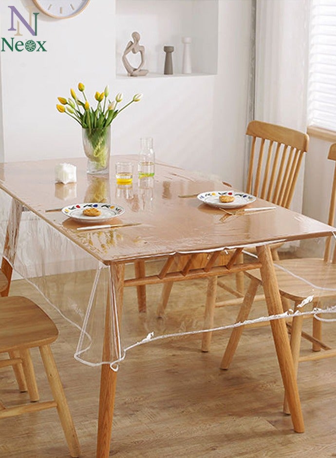 Neox Tablecloth Table Cover 0.13mm transparent PVC waterproof and oil-proof dining table cloth coffee table cloth TV counter cloth 150cm*190cm - Image 1