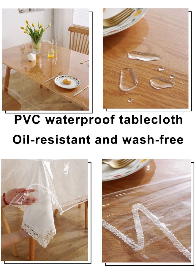 Neox Tablecloth Table Cover 0.13mm transparent PVC waterproof and oil-proof dining table cloth coffee table cloth TV counter cloth 150cm*190cm - Image 2