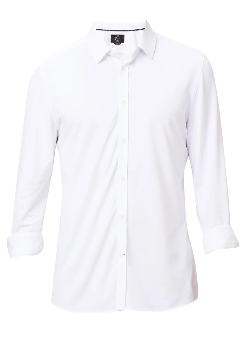 بيينغ هيومان Men Classic Slim Fit Spread Collar Solid Cotton Casual Shirt