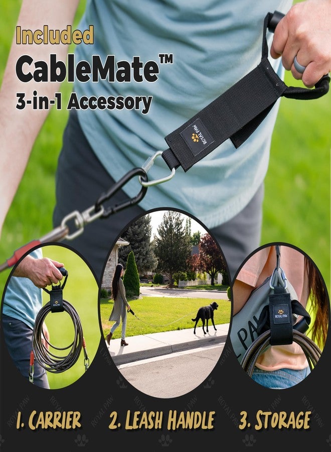 ROYAL PAW Dog Tie Out Cable and Stake 30ft - for Large Dogs up to 300 lbs - Heavy Duty Tether and Dog Stake for Yard, Beach & Camping Outside (Black, L/XL - 30ft) - Image 5