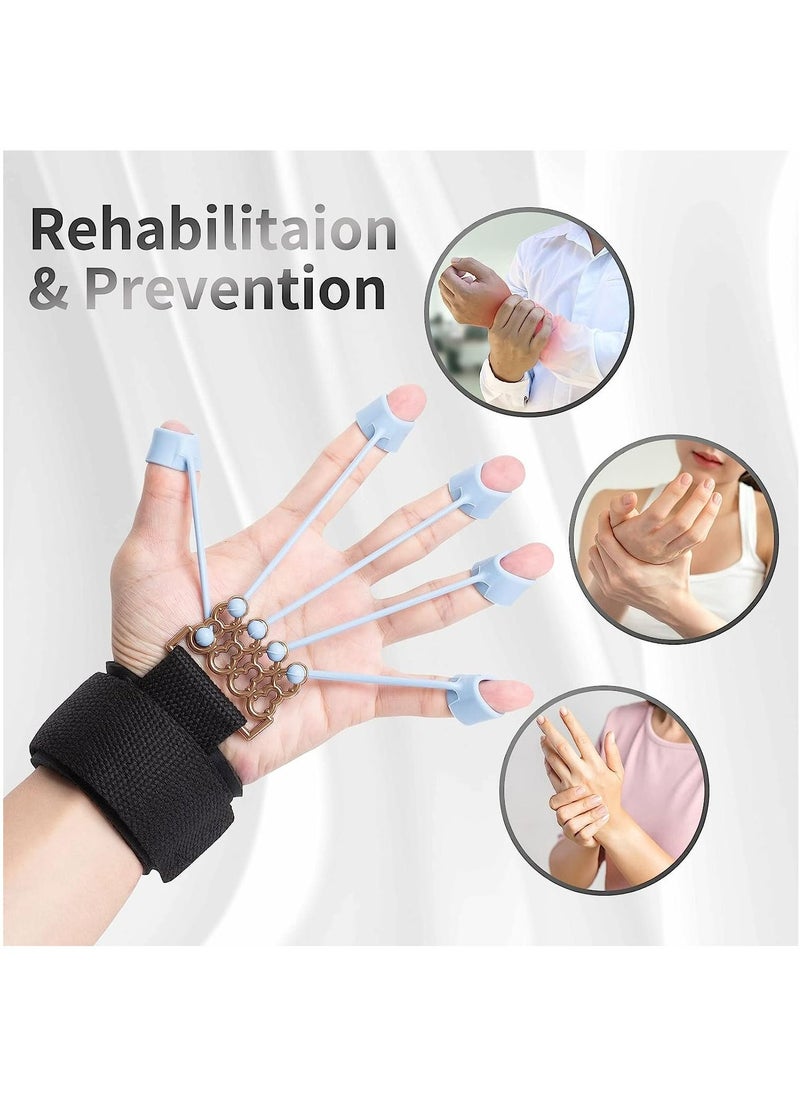 مقوي قبضة الأصابع، مدرب تمارين الأصابع، 40 رطل + 60 رطل + 75 رطل مدرب قوة قبضة اليد، جهاز تمارين تمديد اليد لعلاج قوة قبضة اليد، مناسب للموسيقيين والرياضيين والأطباء والملاكمين