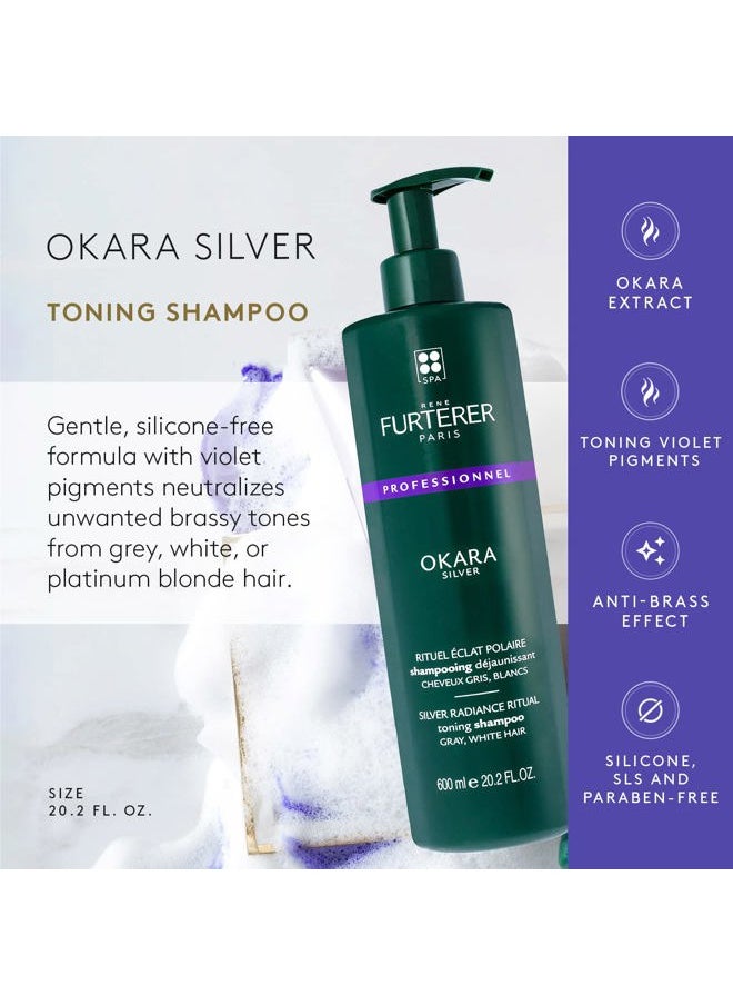 Rene Furterer Rene Furterer OKARA SILVER Toning Shampoo, Purple Shampoo for Blonde, White, Grey, Silver, Pastel Hair, Pump, 20.2 oz.  - Image 2