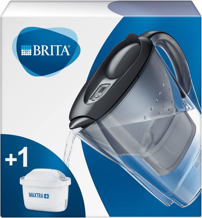 BRITA Marella fridge water filter jug for reduction of chlorine, limescale and impurities, Includes 1 x MAXTRA+ filter cartridges, 2.4L -Graphite - Image 2
