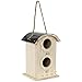 Sunnydaze Sunnydaze 2-Level Wooden Bungalow Hanging Outdoor Bird House - Platane Wood Garden Decor - Features Two 1.75-Inch - Image 2