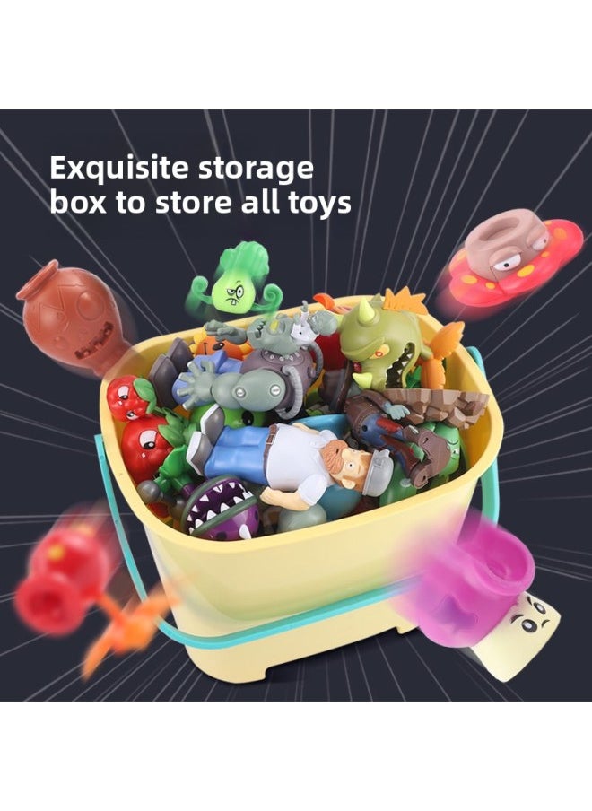 Generic - Genuine Plants Vs. Zombies Toy Storage Barrel Packing Stool Full Suit Launchable Children's Toy Boy Gift-Color:21 Hard Plastic Storage Buckets (including Zombies + Pea Pods) Free Shells + Map - Image 1