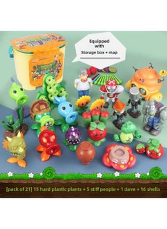 Genuine Plants Vs. Zombies Toy Storage Barrel Packing Stool Full Suit Launchable Children's Toy Boy Gift-Color:21 Hard Plastic Storage Buckets (including Zombies + Pea Pods) Free Shells + Map