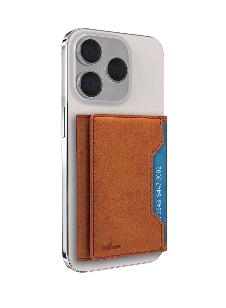 Trands Trands Leather Kickstand Wallet Card Holder Ultra Slim Smartphone Stand with 2 Viewing Angles for All Smartphones MW1635 - Image 1