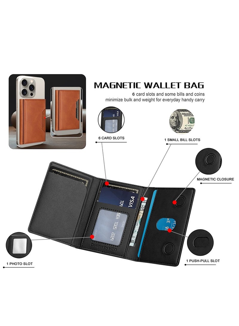 Trands Trands Leather Kickstand Wallet Card Holder Ultra Slim Smartphone Stand with 2 Viewing Angles for All Smartphones MW1635 - Image 3