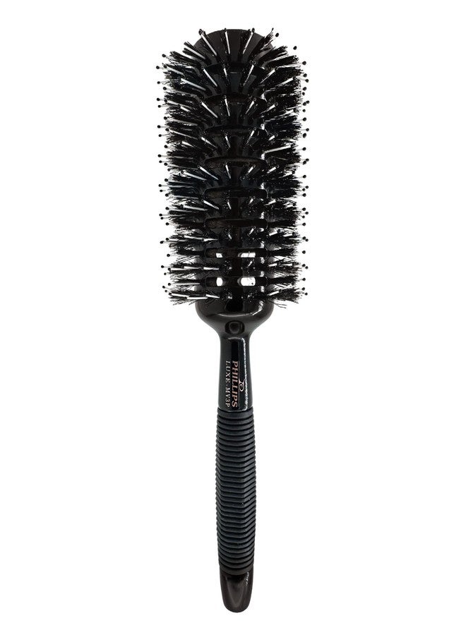 Phillips Brush Luxe Monster Vent 3 Poly-Tipped Professional Hair Brush (3.5” Diameter Barrel) - Black & Rose Gold Vented Hairbrush, Mixed Boar Hair & Poly-Tipped Nylon Bristles - Image 1