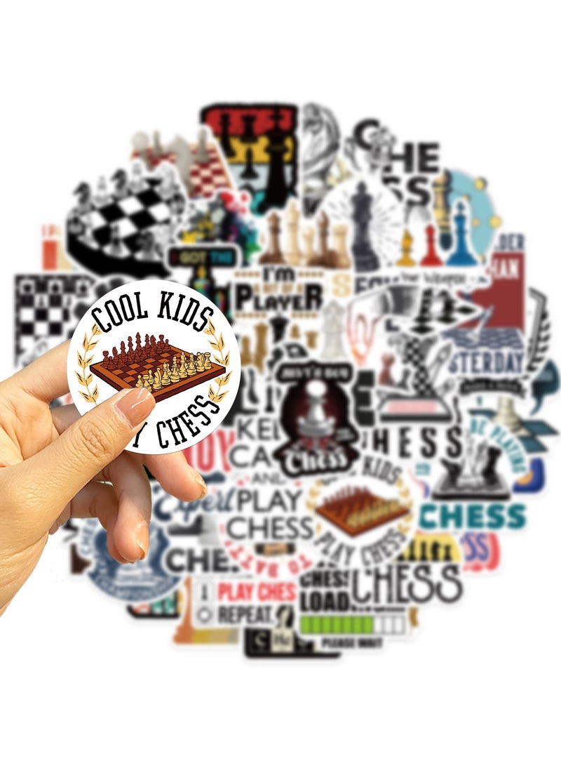 قوس قزح أورينبو 50 قطعة من ملصقات الشطرنج، زخارف الشطرنج، ملصقات الفينيل المضحكة لأجهزة الكمبيوتر المحمولة وسجلات القصاصات وزجاجات المياه والهواتف، هدايا للاعبي الشطرنج للأطفال والمراهقين والطلاب - Image 4