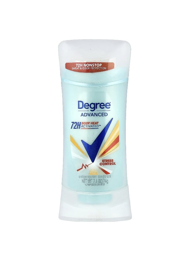 Degree Degree, Advanced, 72H Body Heat Activated™, Antiperspirant Deodorant, Stress Control, 2.6 oz (74 g)  - Image 1