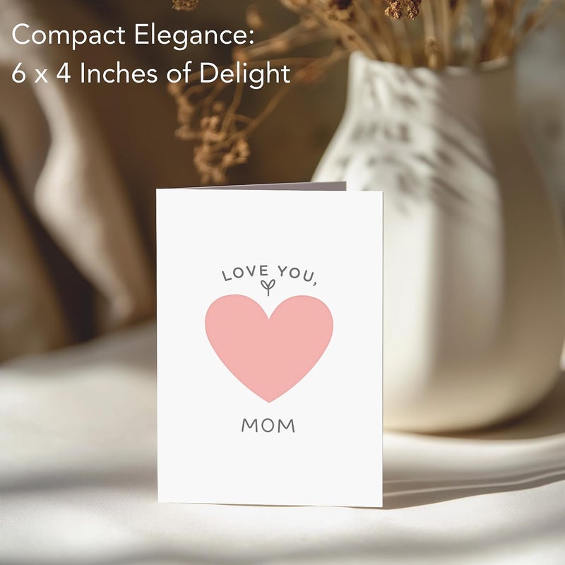 Paper Play Mother's Day Card - Elegant Mothers Day Card with Envelope, Embossed Heart Design Greeting Card 4 x 6 Inches Card for Mom from Daughter Son - Image 5
