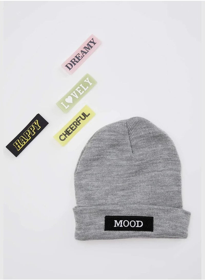 DeFacto Velcro Knit Beanie with Slogans