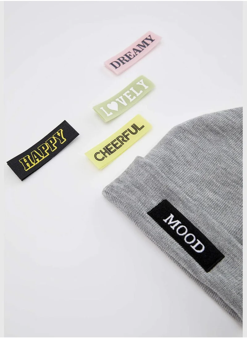 DeFacto Velcro Knit Beanie with Slogans