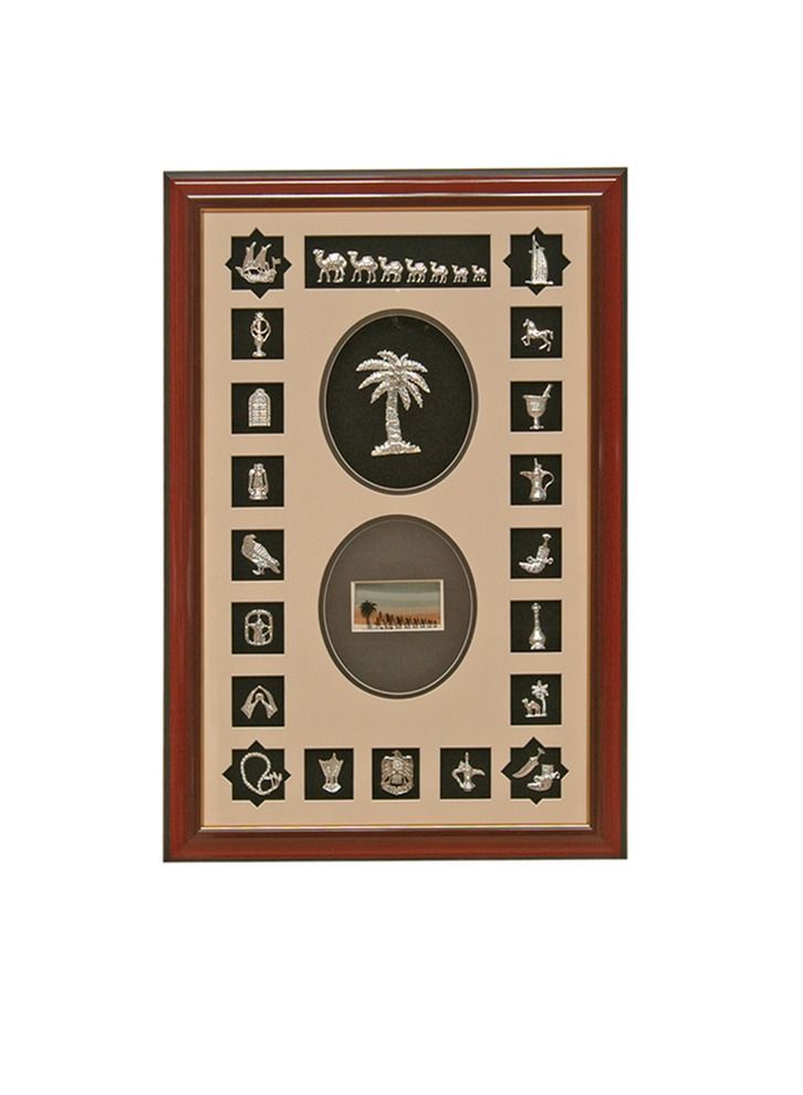 Antique Museum HANDMADE 24 DIFFERENT SILVER DUBAI SOUVENIRS BOX FRAME 41x66CM-FRM0003 