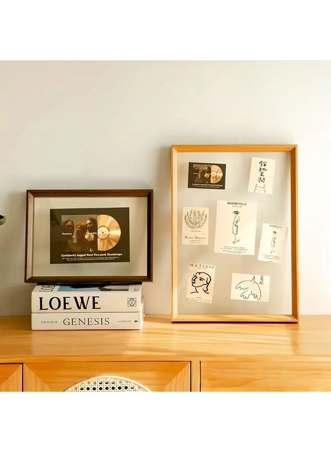Walnut Floating Frame With Double Glass For 6x8 To 8 5x11 Photos Wall Mounted Tabletop Display Modern Home Decor - Image 2
