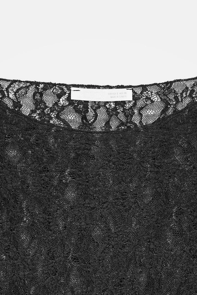 Dilvin Black DILVIN Slim Fit Lace Boat Neck Blouse for Women | Best Price UAE