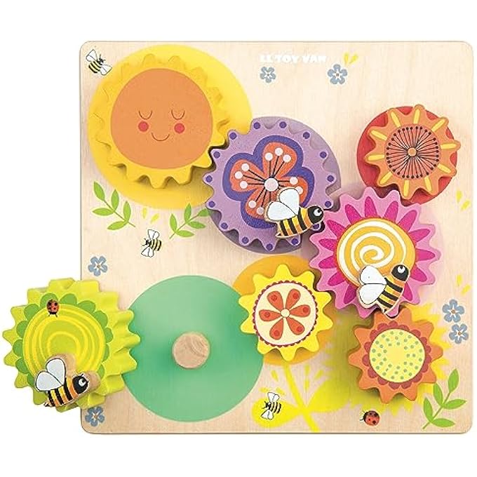 لعبة بيتي لو التعليمية الخشبية من مونتيسوري - تروس وتروس 'نحلة مشغولة' | لعبة نشاط حسية للأطفال بعمر سنة واحدة وما فوق - Image 5