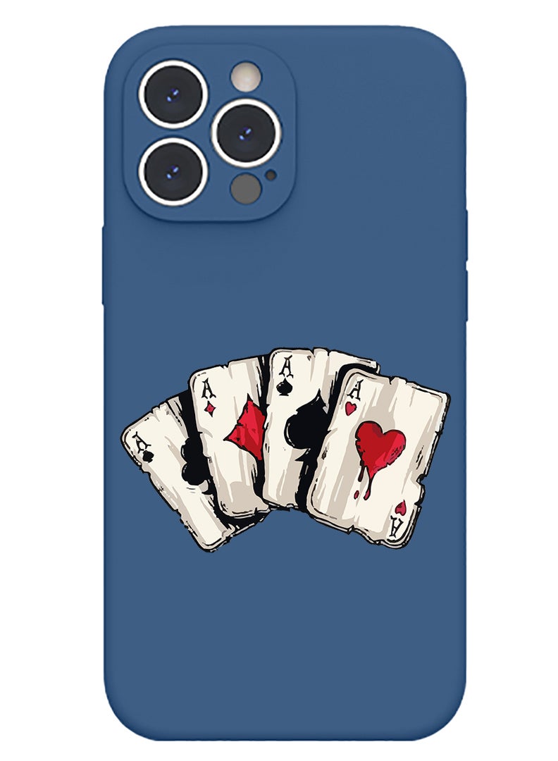 Theodor Protective Slim Fit Case Liquid Silicone Cover with Full Body Protection Anti-Scratch Shockproof Case For iPhone 14 Pro Blue  - Adobe copy - Image 1