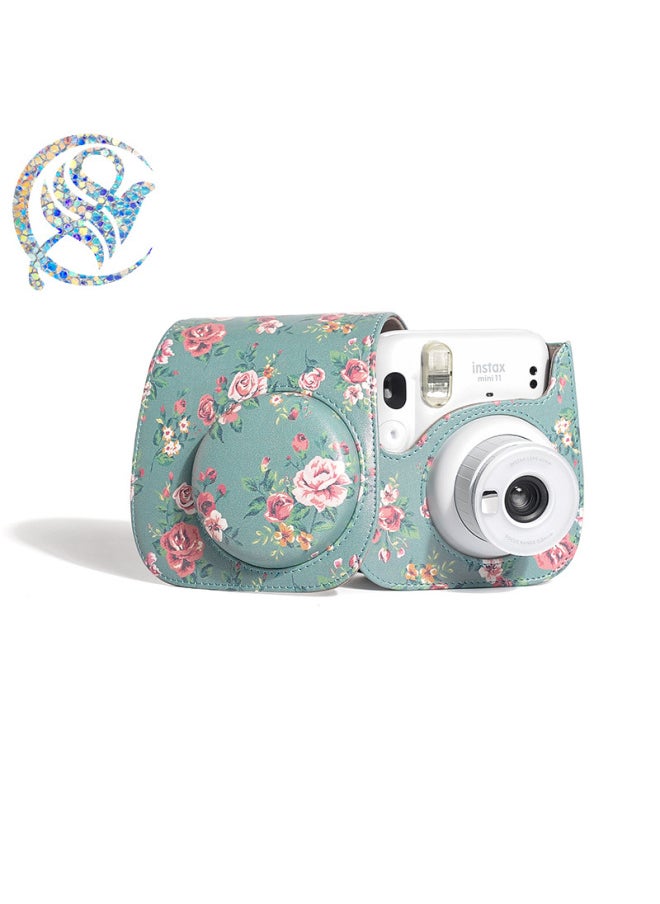 Generic Polaroid 11/8/8 +/9/7 + Green Background Rose Retro Camera Bag Protective Cover-Color:Green Rose  - Image 2