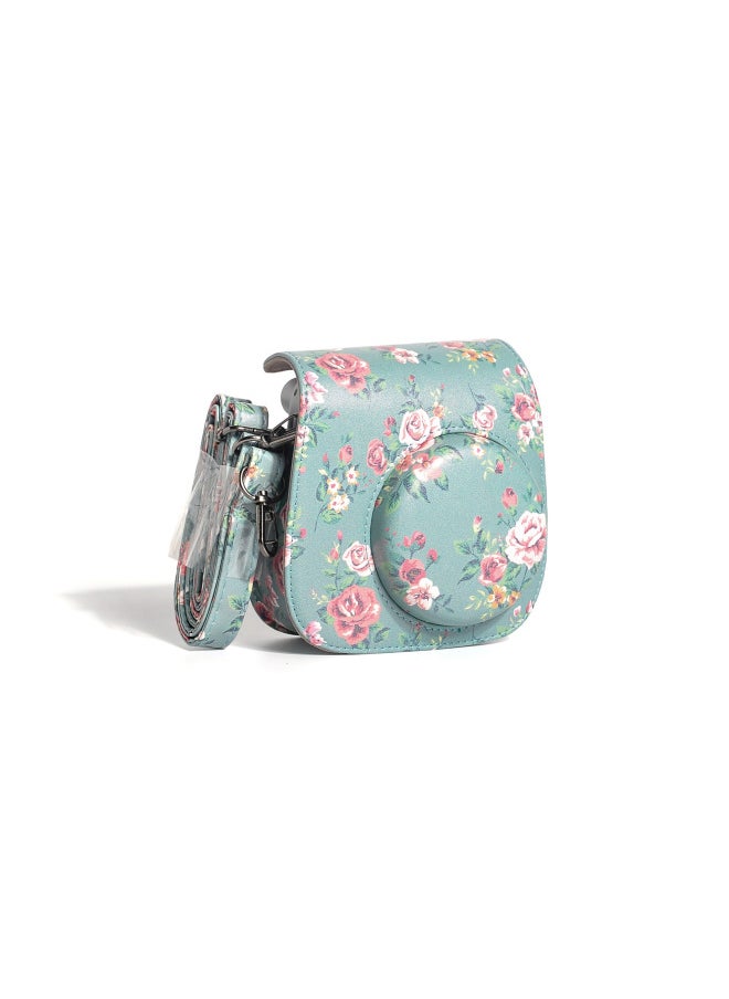 Generic Polaroid 11/8/8 +/9/7 + Green Background Rose Retro Camera Bag Protective Cover-Color:Green Rose  - Image 1